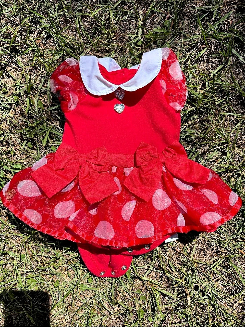 Disney Baby Girls Polka Dot Dress Romper 3-6M